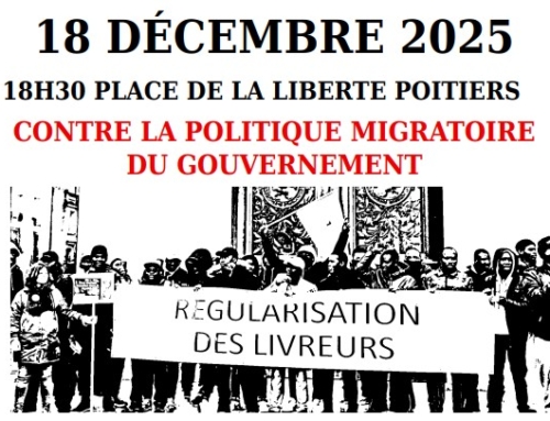 18 décembre 2025 – journée internationale des personnes migrantes et en soutien au collectif de livreurs poitevins sans papiers !