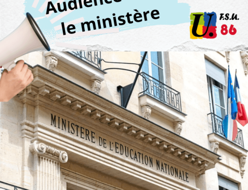 Audience FSU 86 avec le cabinet du ministre lors de sa visite le 27 mars 2026